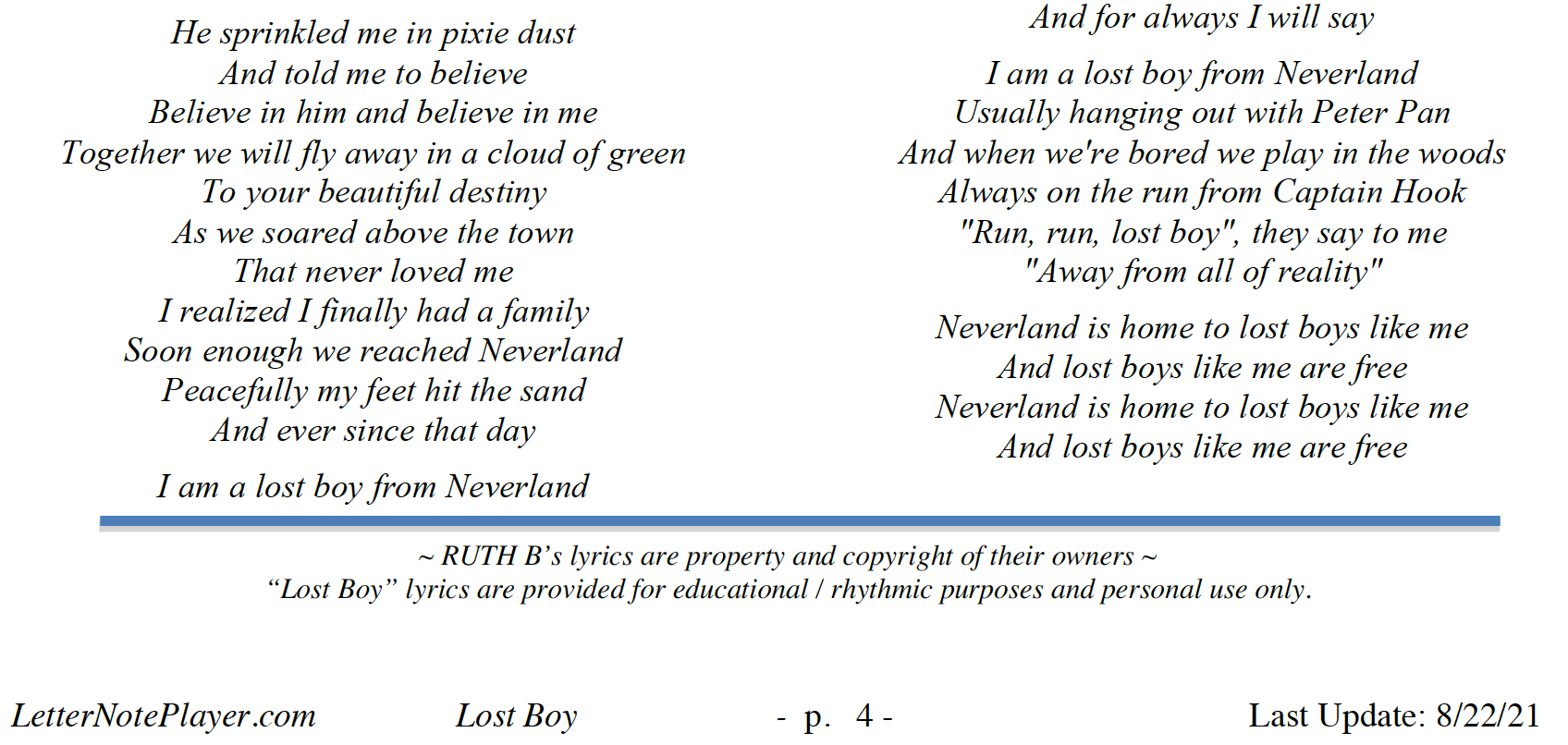 Letter Note Player