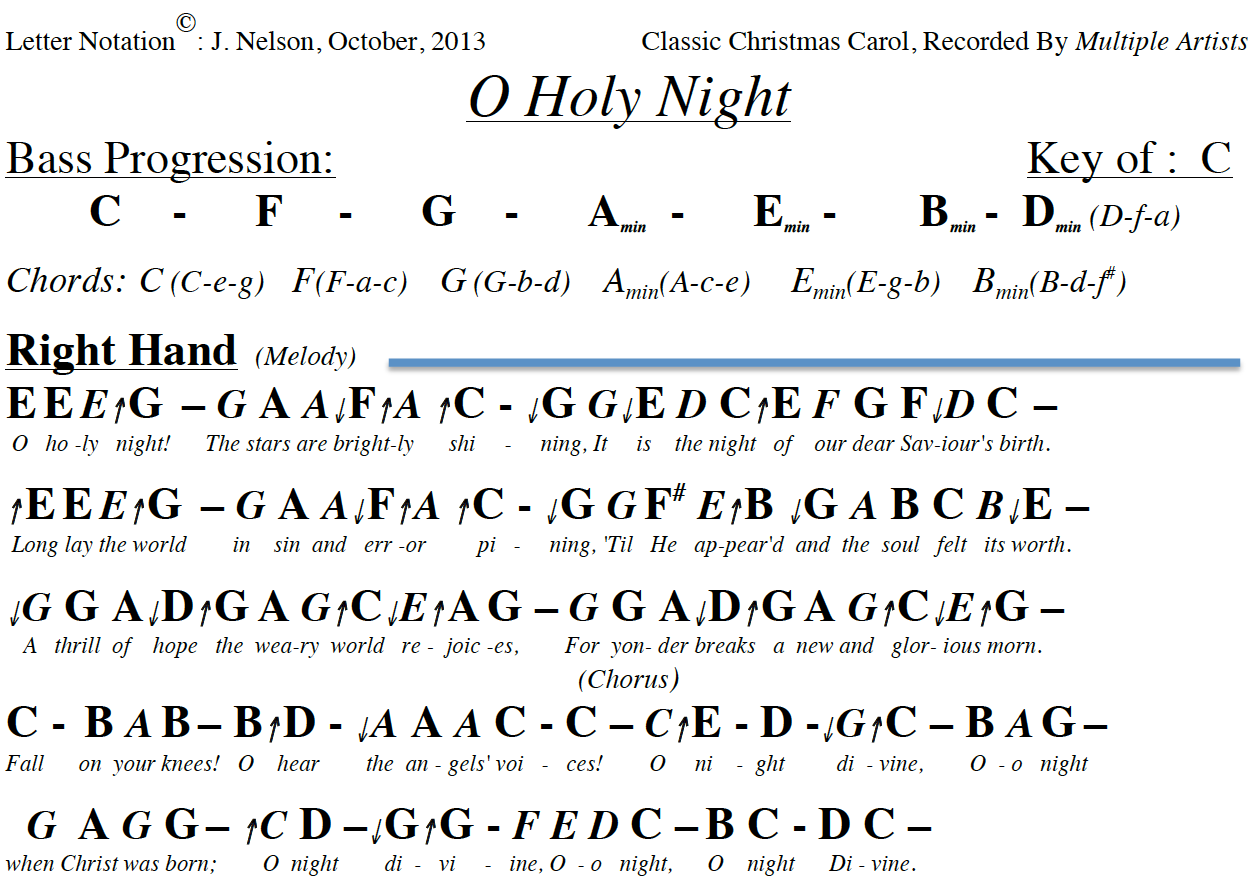 O Holy Night Sheet Music, with a Step by Step Chord Theory Lesson!