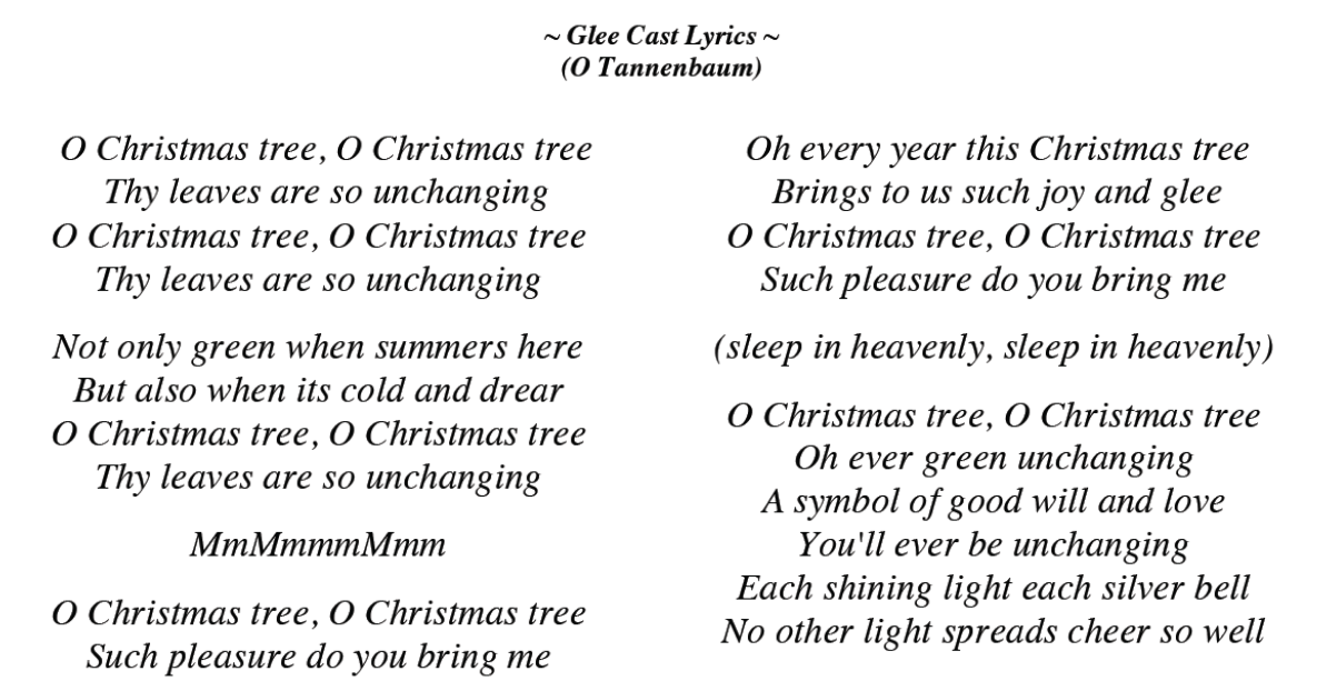 Letter Note Player Oh Christmas Tree Song Lyrics